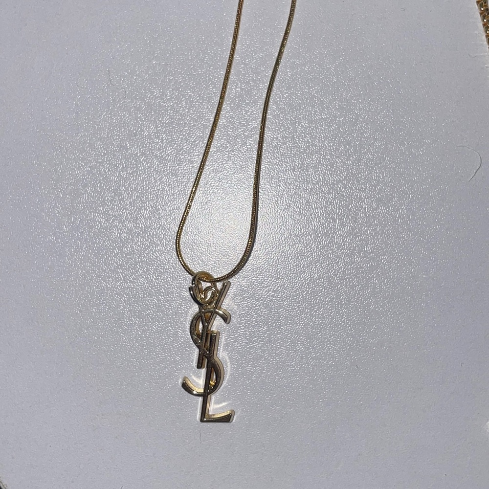 YSL Charm With Unbranded Stainless Steel Chain Preowned